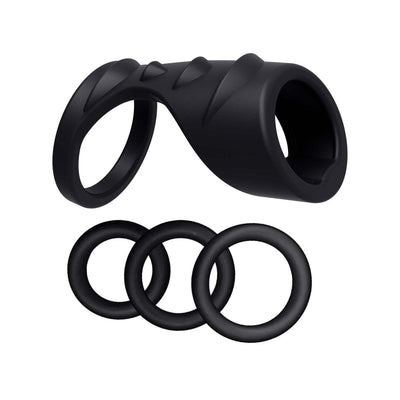 4-in-1 Silicone Cock Ring + Sheath Set