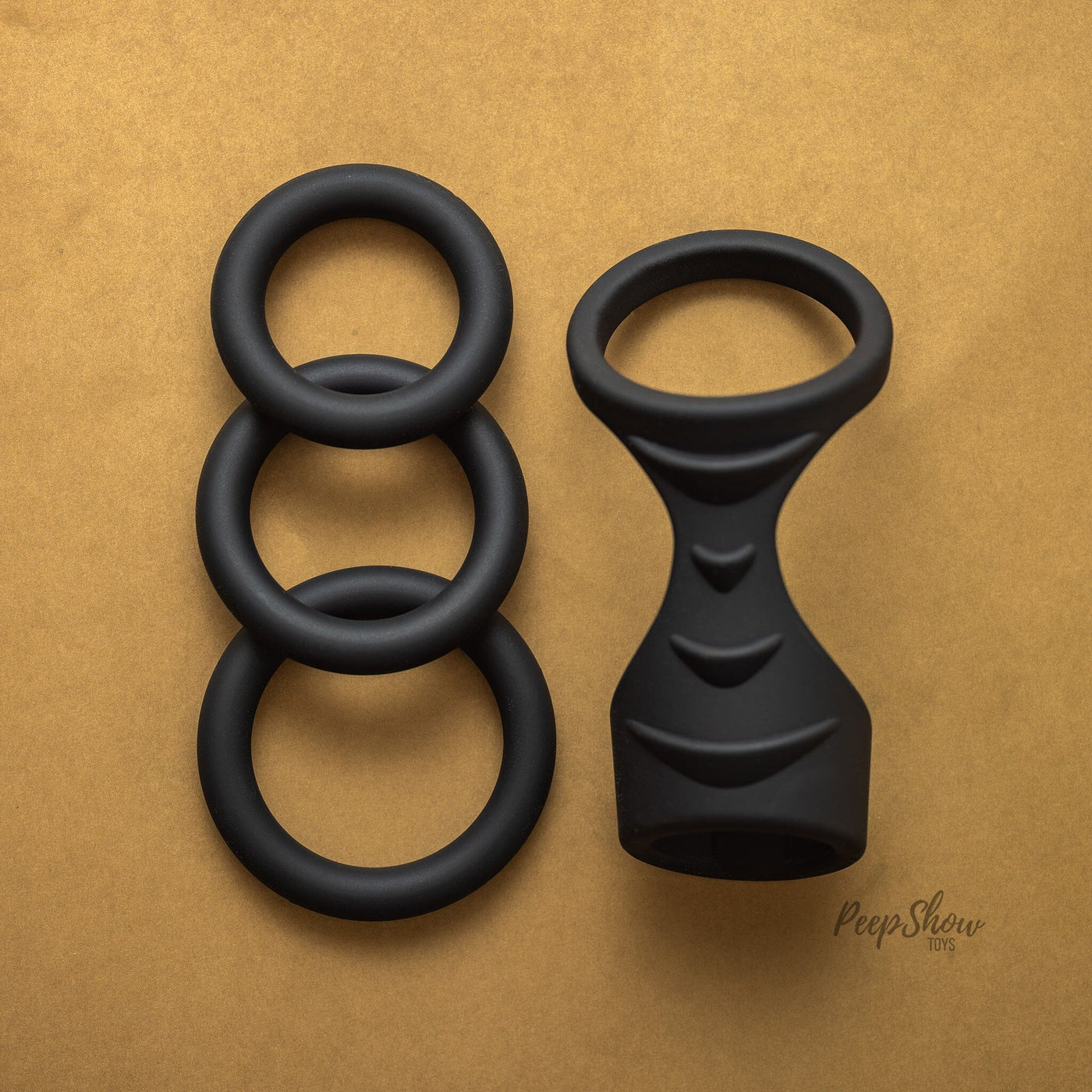 4-in-1 Silicone Cock Ring + Sheath Set