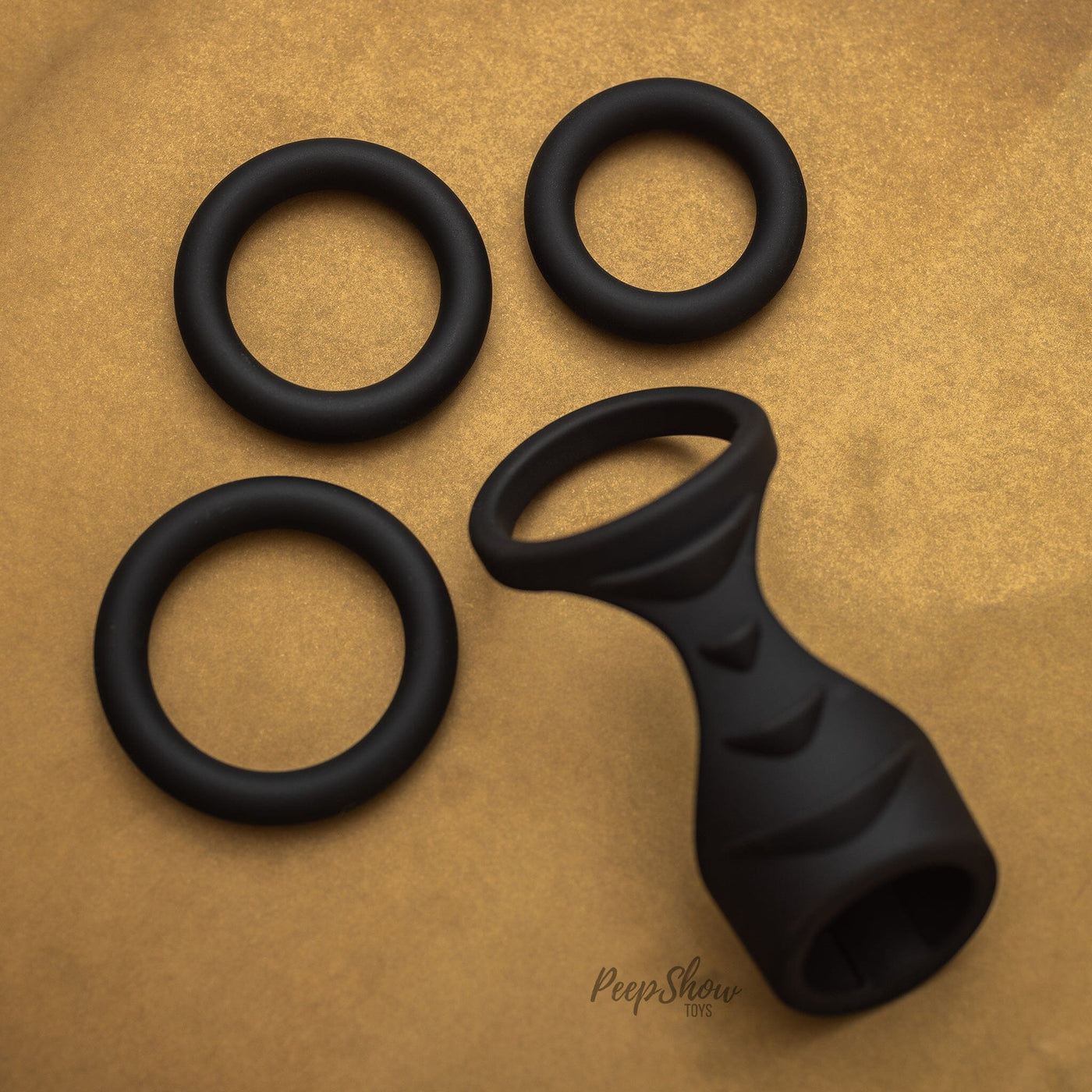 4-in-1 Silicone Cock Ring + Sheath Set