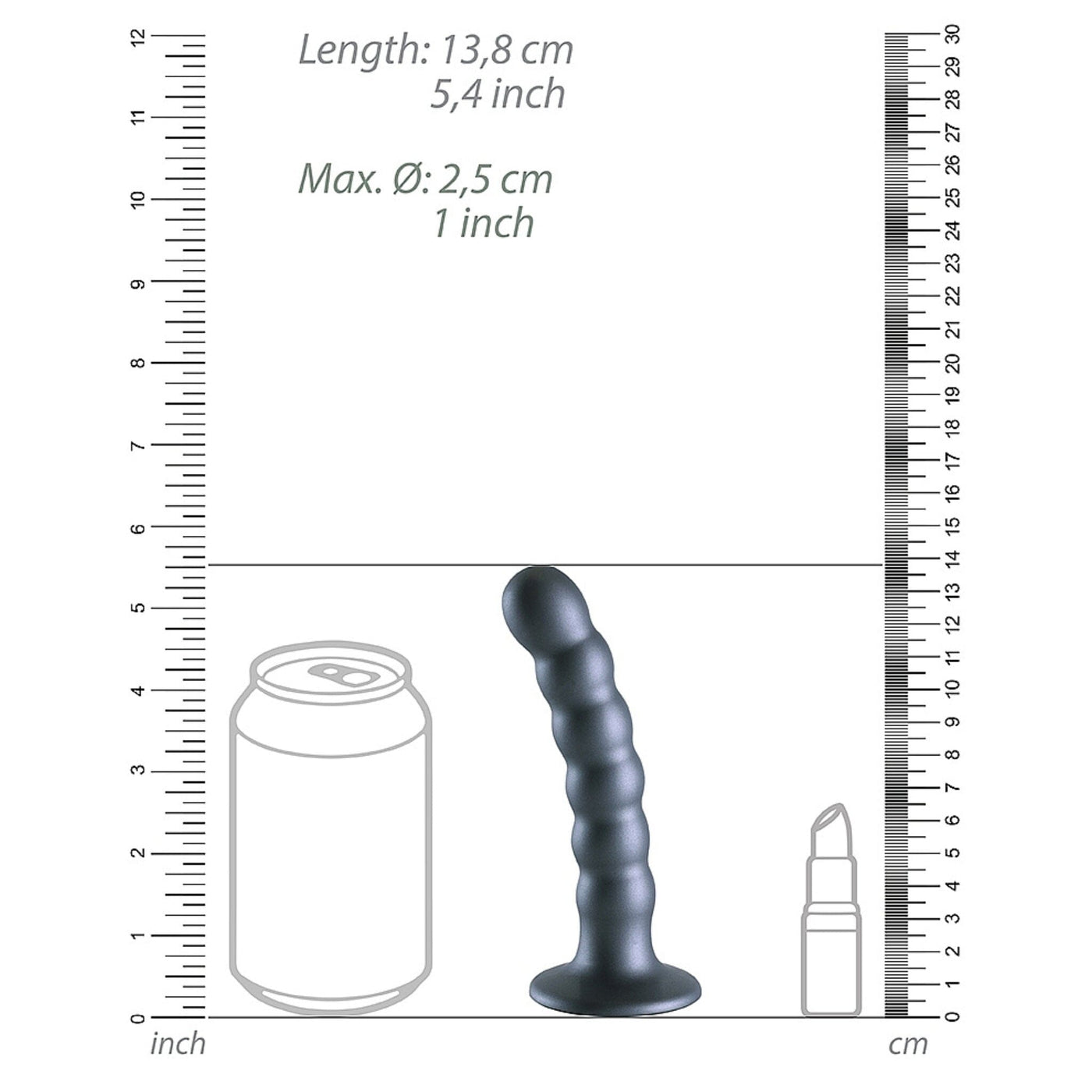 5-Inch Beaded Silicone Dildo - Slim