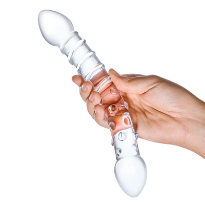 10" Double Trouble Glass Dildo by Gläs