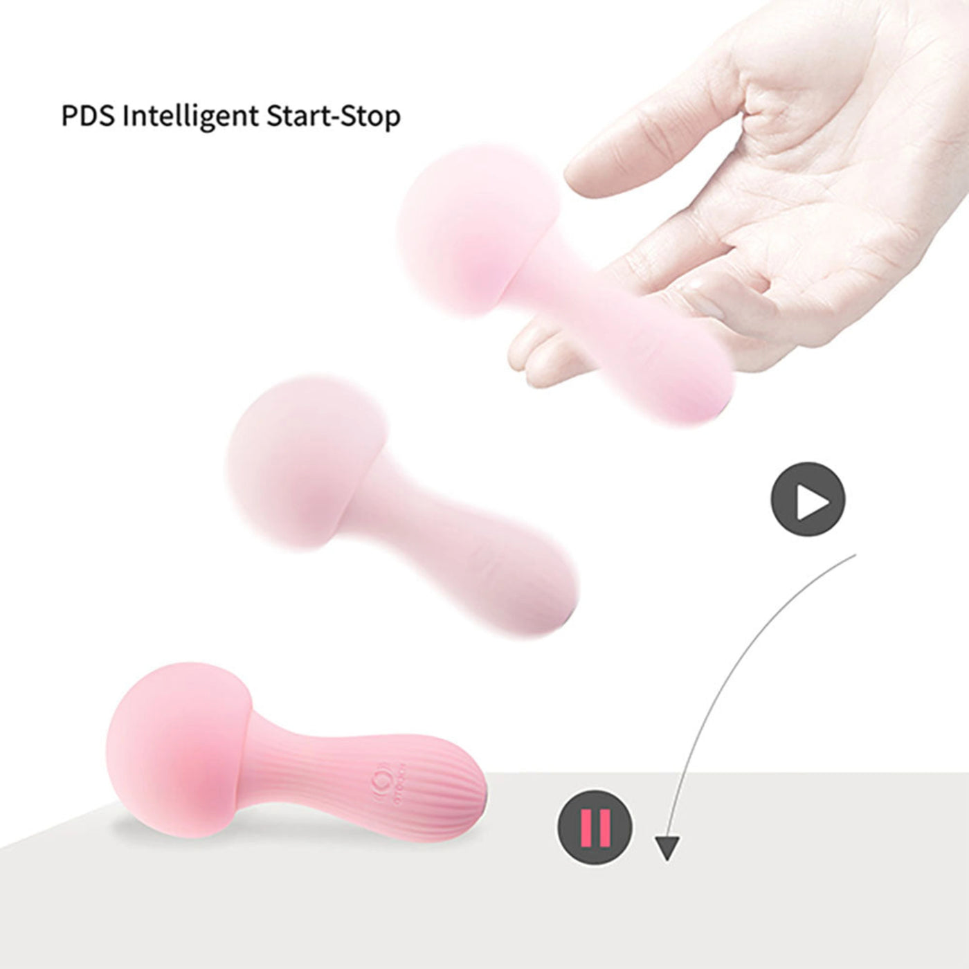 Fairy Mushroom - Soft Cap Vibrator + Glowing Mood Light