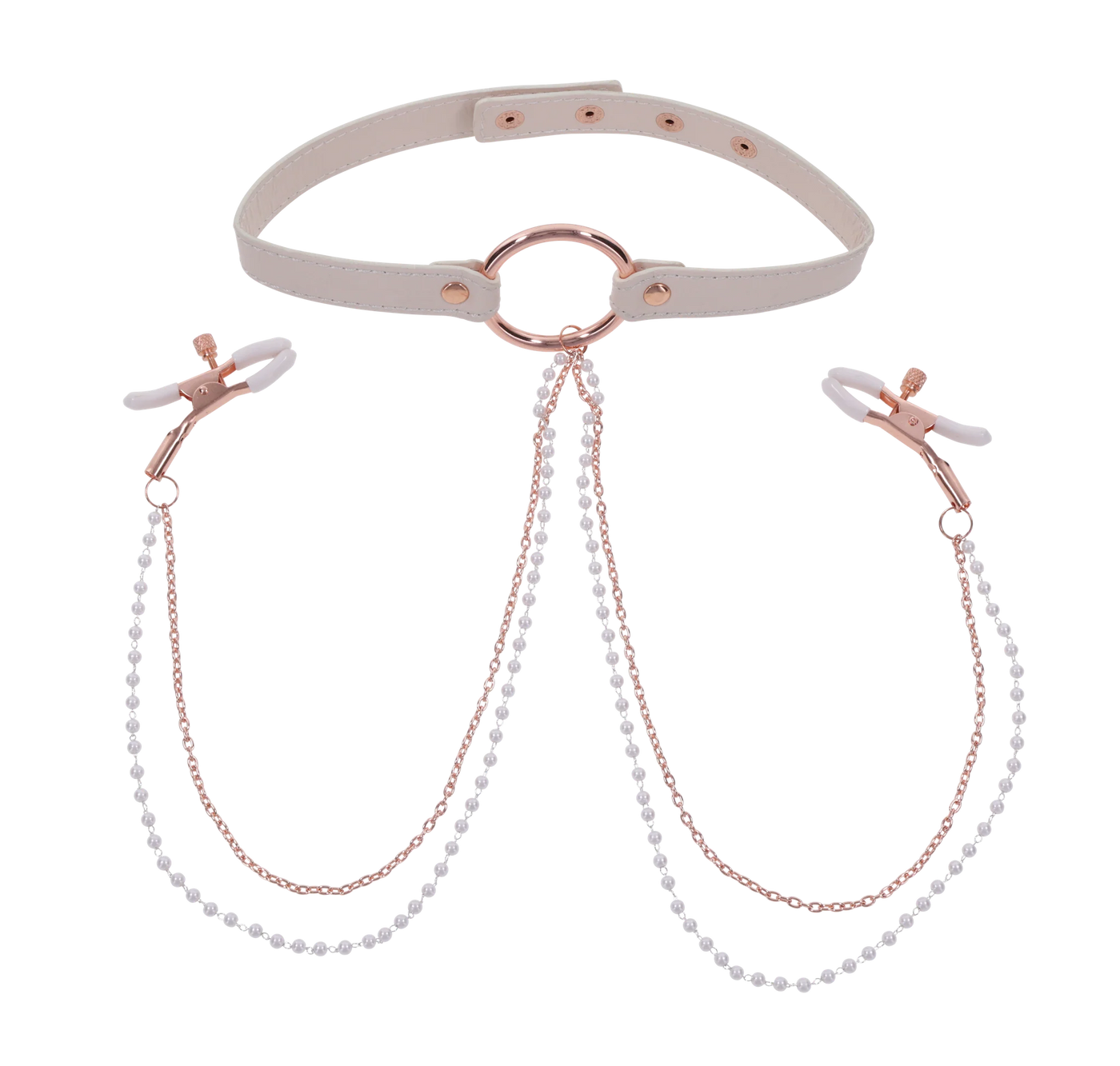 Peaches n Creame Collar with Nipple Clamps