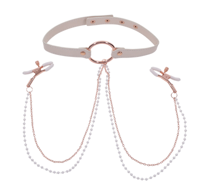 Peaches n Creame Collar with Nipple Clamps