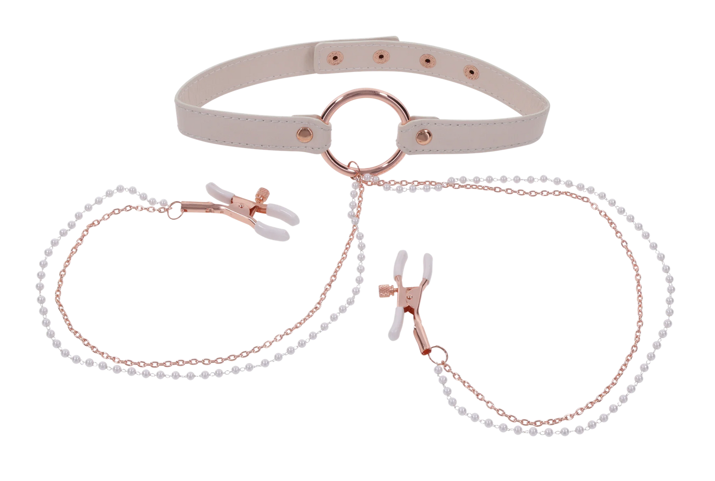 Peaches n Creame Collar with Nipple Clamps