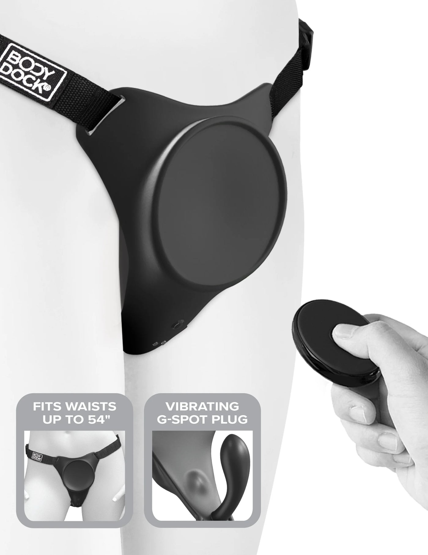 Body Dock G-Spot Pro vibrating vagina plug strap-on harness - Hamilton Park Electronics