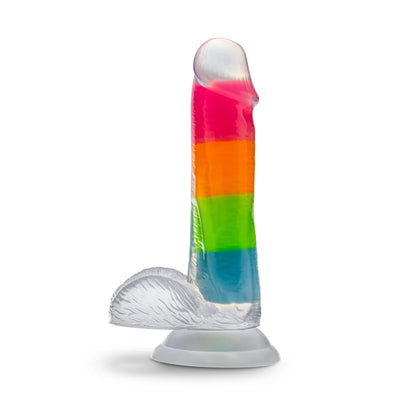 Neo Elite Rainbow Rave - Glow + Dual-Density Suction Cup Dildo