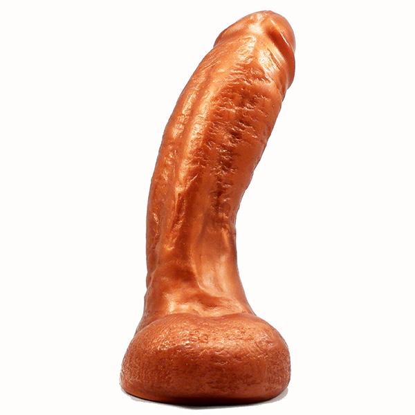 SquarePegToys® Mel SuperSoft Bronze Silicone Dildo with Balls - 3 Sizes - Hamilton Park Electronics